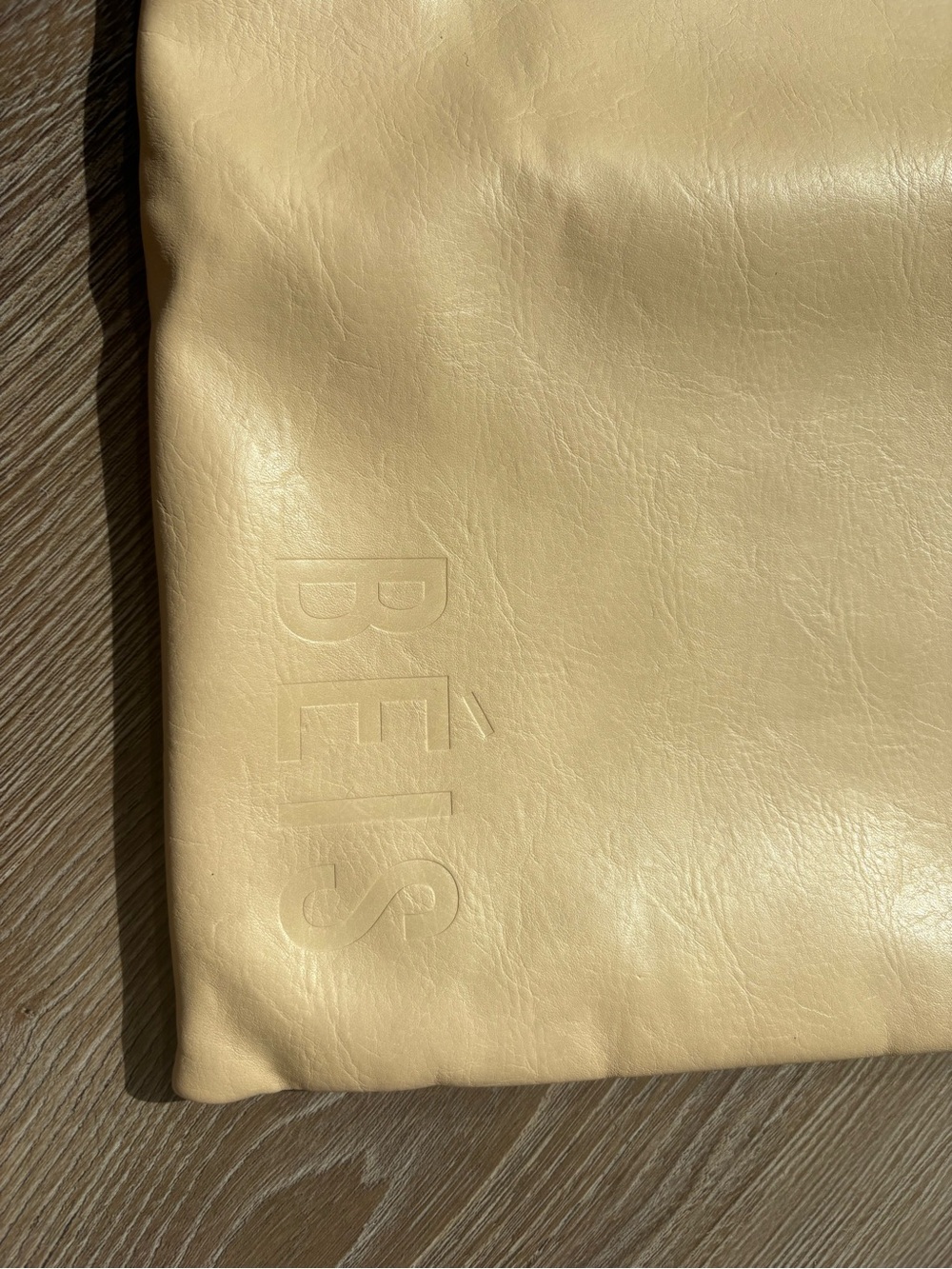 BEIS Cream / Tan Embossed Leather Pouch
